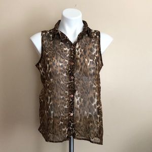 Speed Limit MPH Animal Print Lace Back Vest